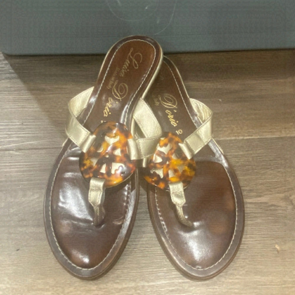 LUISA Dorio Italy Thong Sandal Strap Animal Print